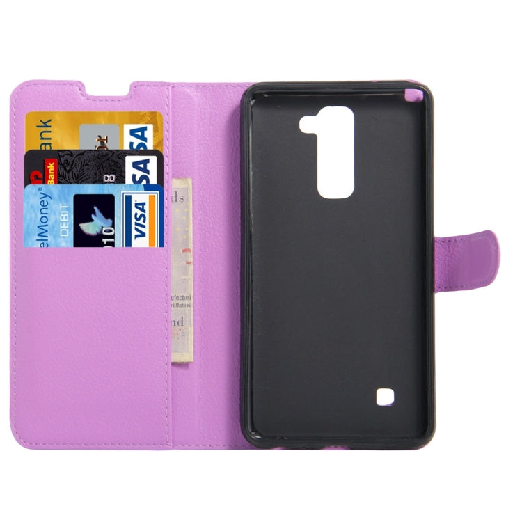 For LG Stylus 2 / LS775 Litchi Texture Horizontal Flip Leather Case with Holder & Card Slots & Wallet