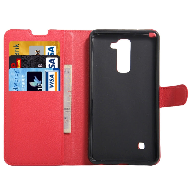 For LG Stylus 2 / LS775 Litchi Texture Horizontal Flip Leather Case with Holder & Card Slots & Wallet
