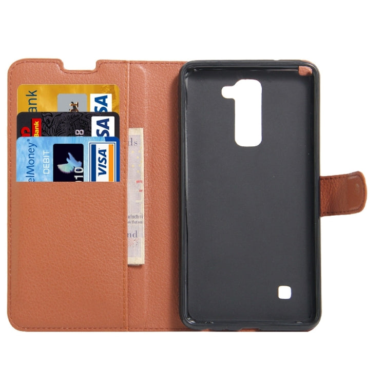 For LG Stylus 2 / LS775 Litchi Texture Horizontal Flip Leather Case with Holder & Card Slots & Wallet