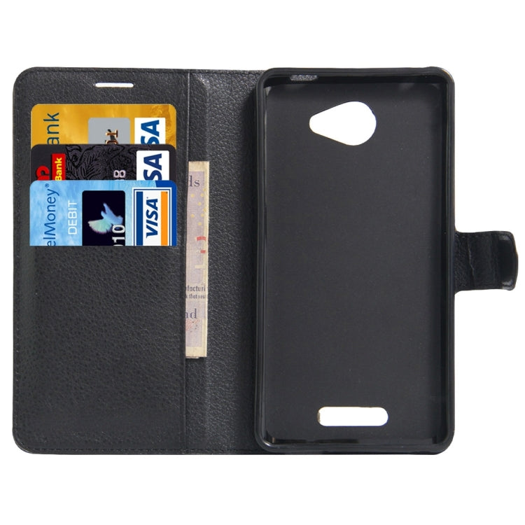 Litchi Texture Horizontal Flip Genuine Leather Case with Holder & Card Slots & Wallet for Alcatel POP 4S