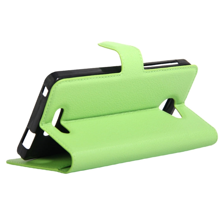 Litchi Texture Horizontal Flip Genuine Leather Case with Holder & Card Slots & Wallet for Alcatel POP 4S