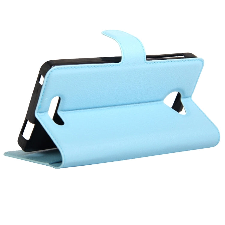 Litchi Texture Horizontal Flip Genuine Leather Case with Holder & Card Slots & Wallet for Alcatel POP 4S