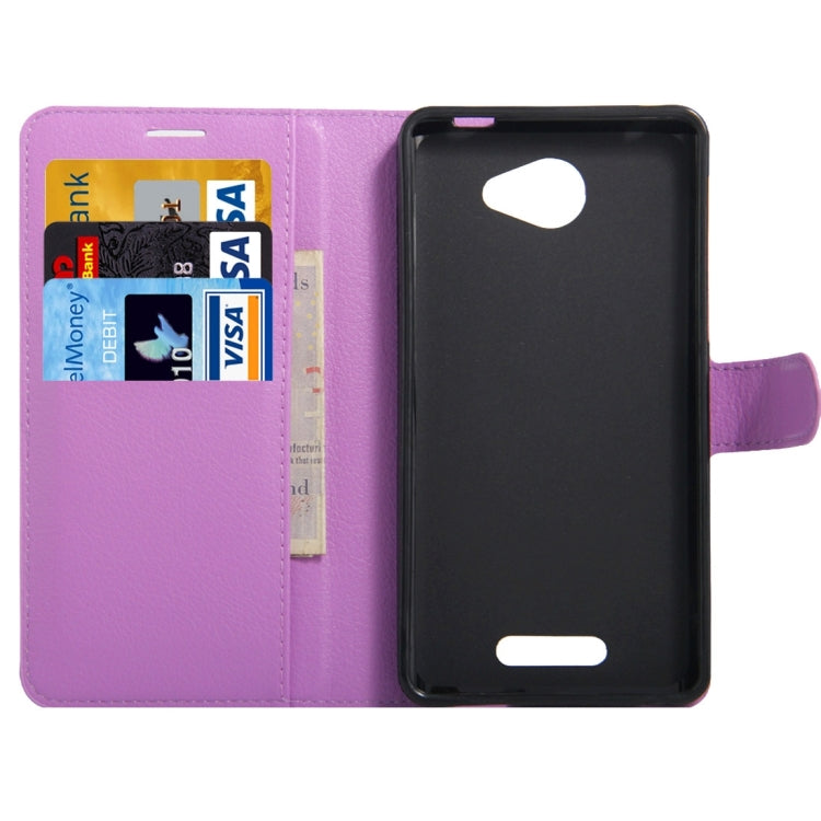 Litchi Texture Horizontal Flip Genuine Leather Case with Holder & Card Slots & Wallet for Alcatel POP 4S