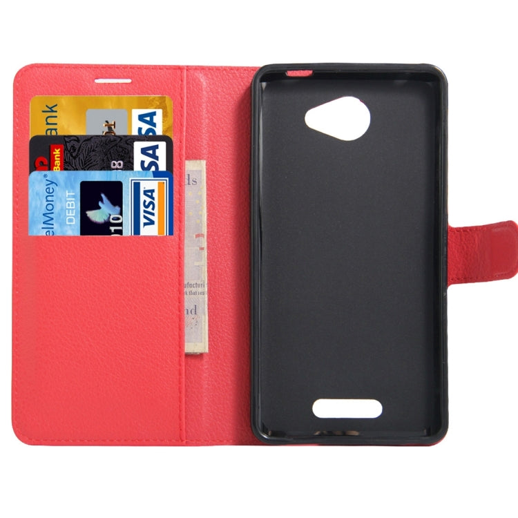 Litchi Texture Horizontal Flip Genuine Leather Case with Holder & Card Slots & Wallet for Alcatel POP 4S