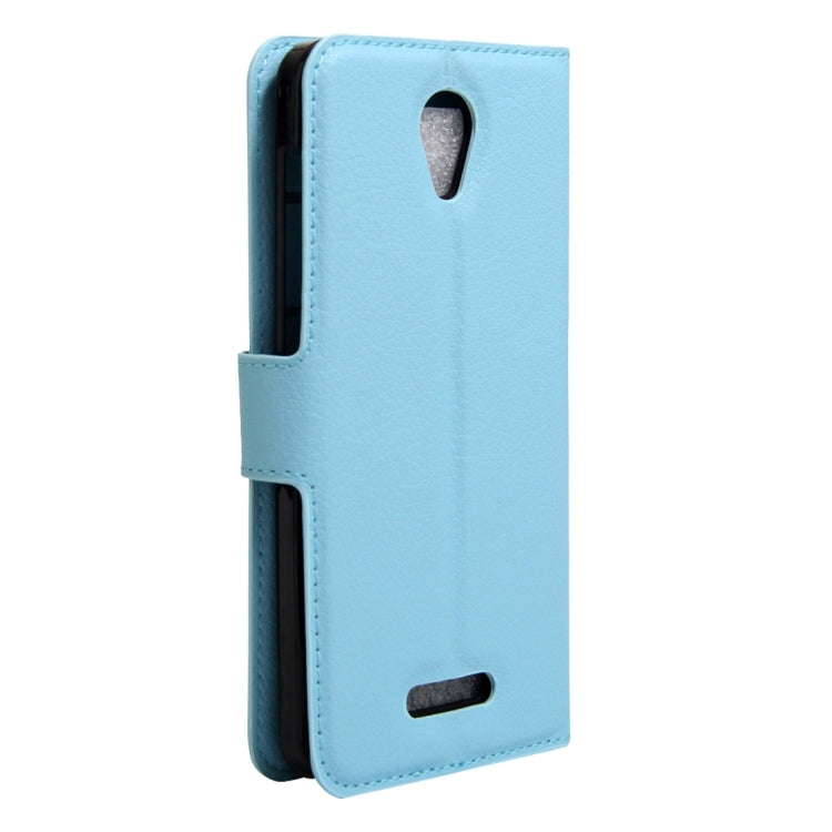 Litchi Texture Horizontal Flip Genuine Leather Case with Holder & Card Slots & Wallet for Alcatel POP 4