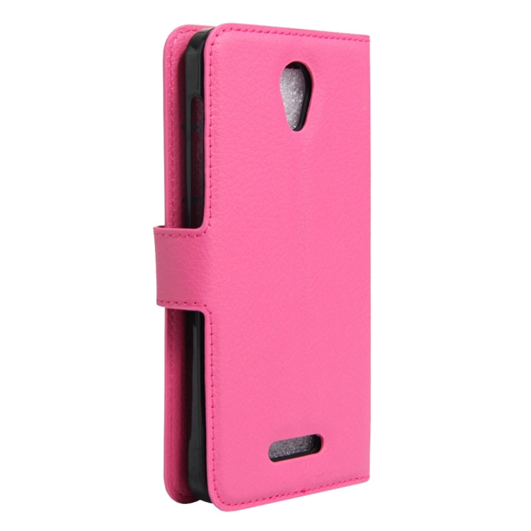 Litchi Texture Horizontal Flip Genuine Leather Case with Holder & Card Slots & Wallet for Alcatel POP 4