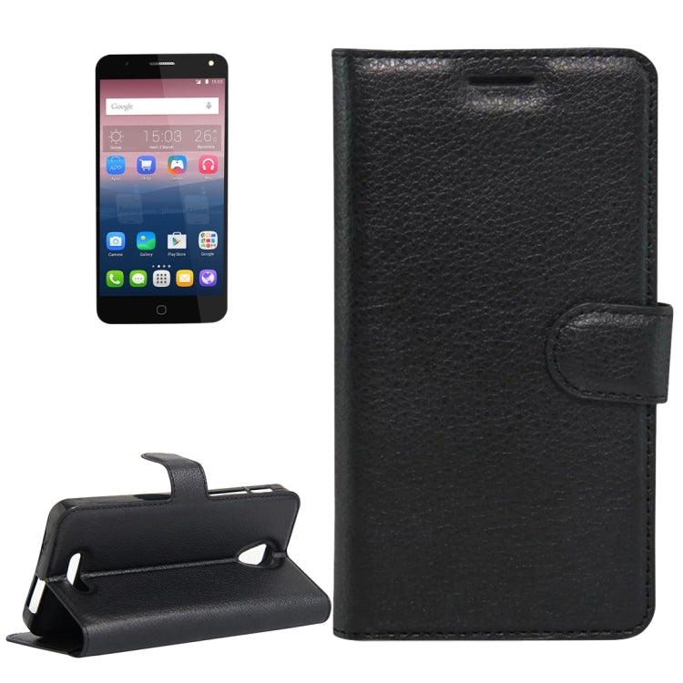 Litchi Texture Horizontal Flip Genuine Leather Case with Holder & Card Slots & Wallet for Alcatel POP 4 Plus & Fierce 4