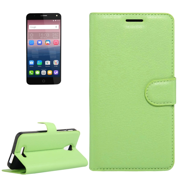 Litchi Texture Horizontal Flip Genuine Leather Case with Holder & Card Slots & Wallet for Alcatel POP 4 Plus & Fierce 4