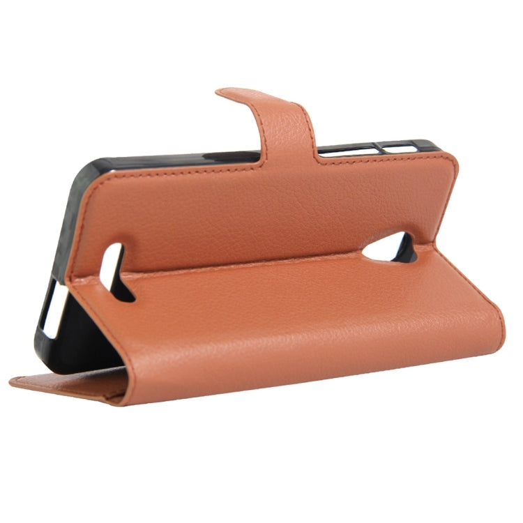 Litchi Texture Horizontal Flip Genuine Leather Case with Holder & Card Slots & Wallet for Alcatel POP 4 Plus & Fierce 4