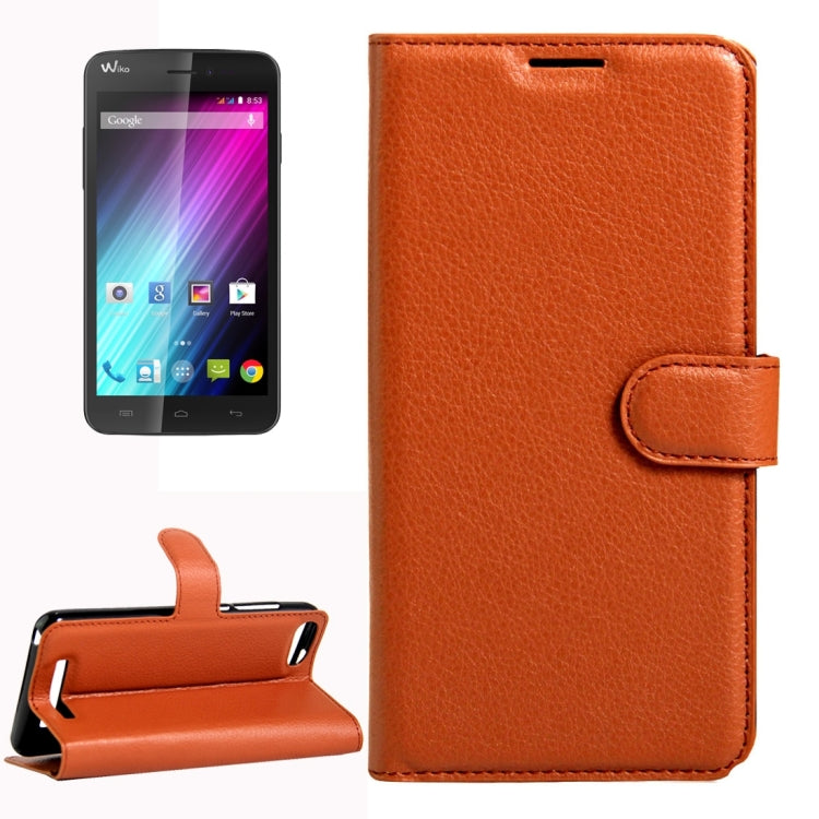 For Wiko Lenny 3 Litchi Texture Horizontal Flip Leather Case with Magnetic Buckle & Holder & Card Slots & Wallet
