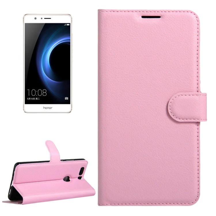 For Huawei  Honor V8 Litchi Texture Horizontal Flip Leather Case with Magnetic Buckle & Holder & Card Slots & Wallet