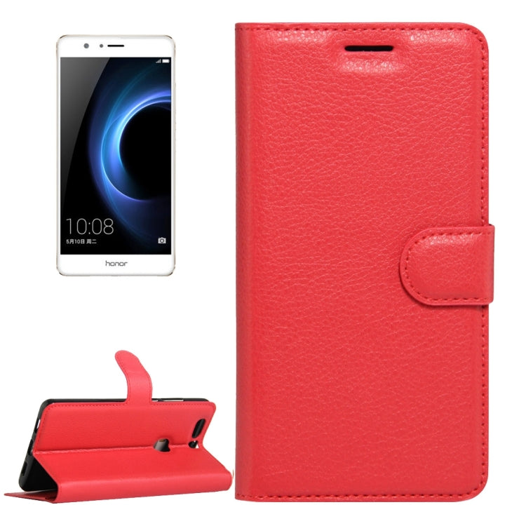 For Huawei  Honor V8 Litchi Texture Horizontal Flip Leather Case with Magnetic Buckle & Holder & Card Slots & Wallet