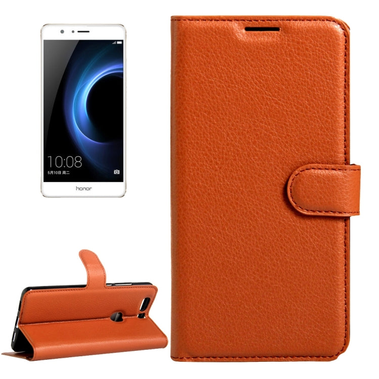 For Huawei  Honor V8 Litchi Texture Horizontal Flip Leather Case with Magnetic Buckle & Holder & Card Slots & Wallet