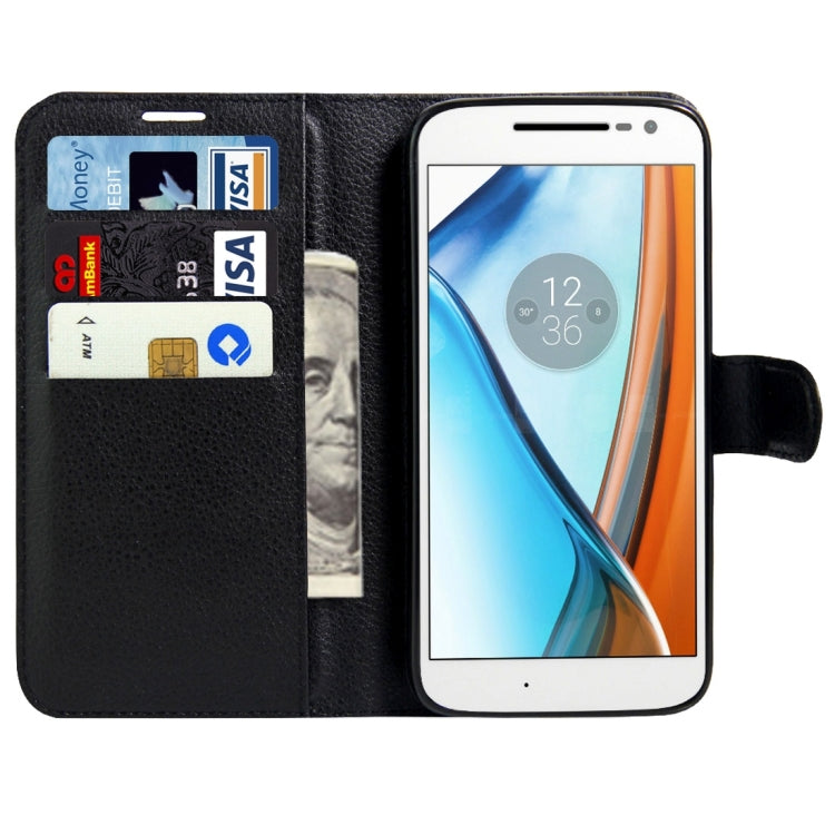 For Motorola Moto G4 Play Litchi Texture Horizontal Flip Leather Case with Magnetic Buckle & Holder & Card Slots & Wallet