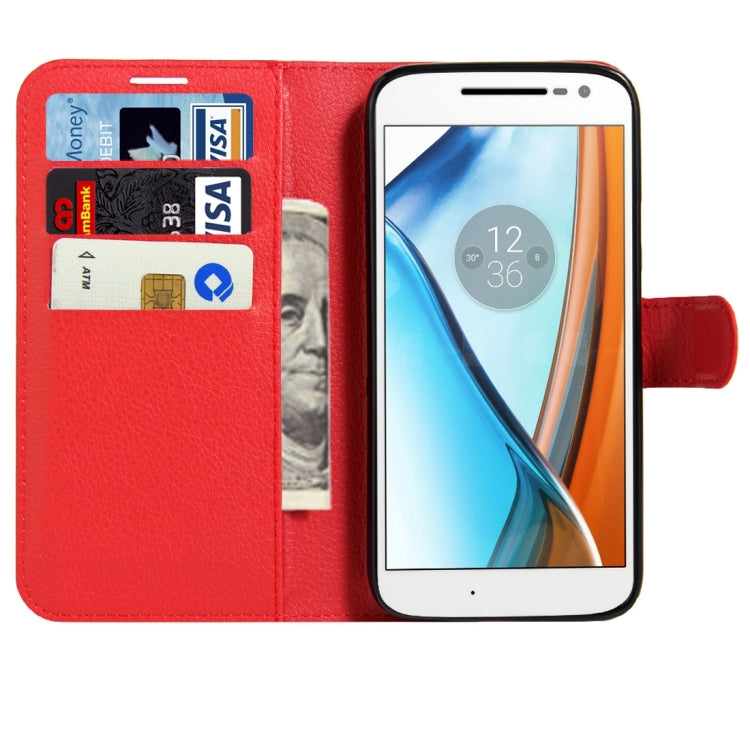 For Motorola Moto G4 Play Litchi Texture Horizontal Flip Leather Case with Magnetic Buckle & Holder & Card Slots & Wallet