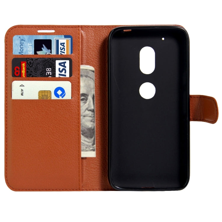 For Motorola Moto G4 Play Litchi Texture Horizontal Flip Leather Case with Magnetic Buckle & Holder & Card Slots & Wallet