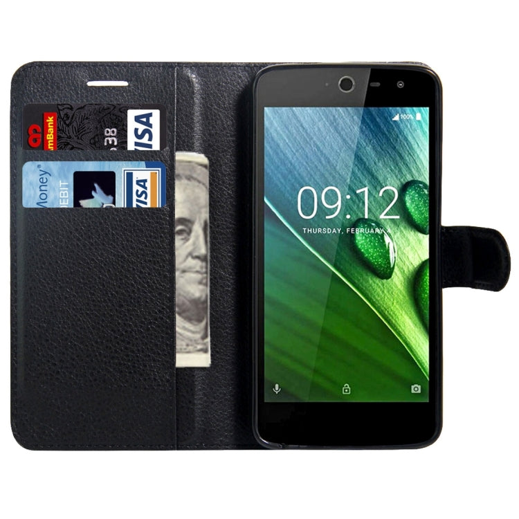 For Acer Liquid Zest / Z525 Litchi Texture Horizontal Flip Leather Case with Magnetic Buckle & Holder & Card Slots & Wallet