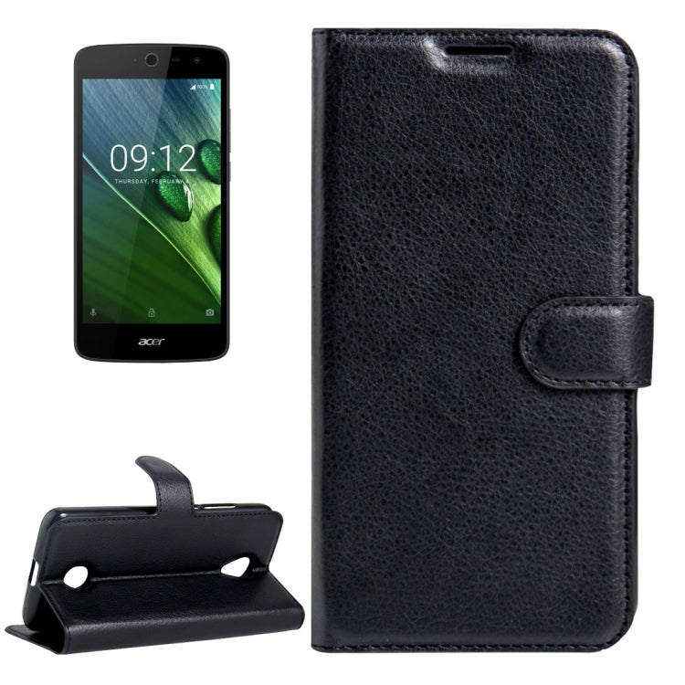 For Acer Liquid Zest / Z525 Litchi Texture Horizontal Flip Leather Case with Magnetic Buckle & Holder & Card Slots & Wallet