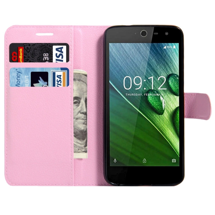 For Acer Liquid Zest / Z525 Litchi Texture Horizontal Flip Leather Case with Magnetic Buckle & Holder & Card Slots & Wallet