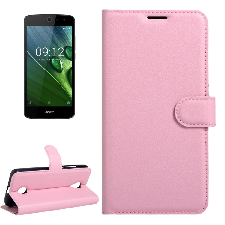 For Acer Liquid Zest / Z525 Litchi Texture Horizontal Flip Leather Case with Magnetic Buckle & Holder & Card Slots & Wallet