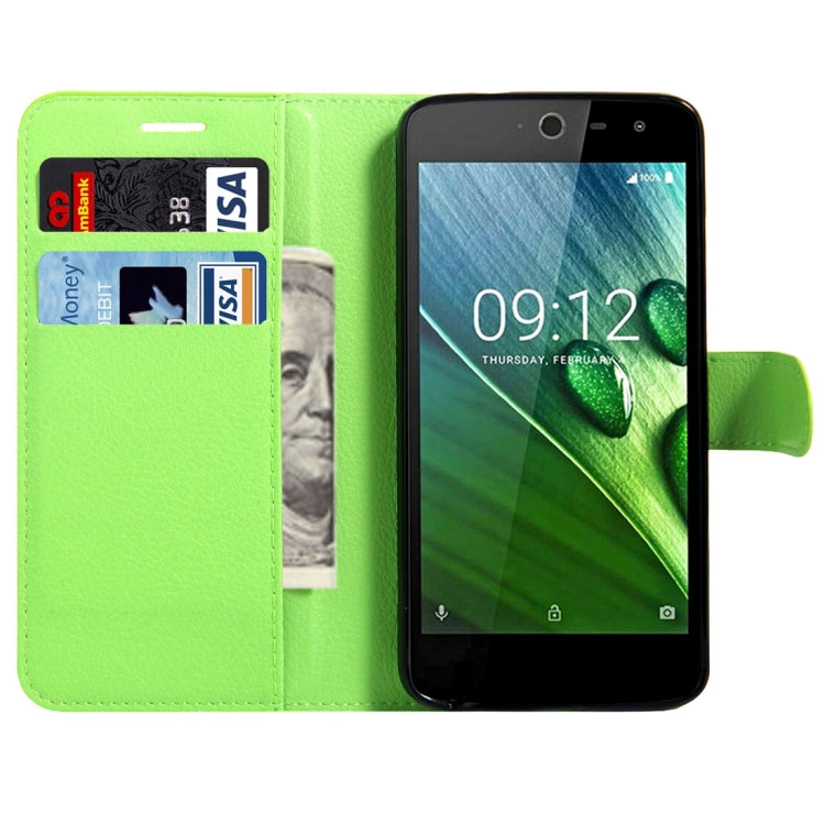 For Acer Liquid Zest / Z525 Litchi Texture Horizontal Flip Leather Case with Magnetic Buckle & Holder & Card Slots & Wallet