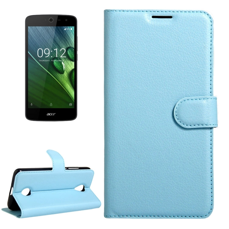 For Acer Liquid Zest / Z525 Litchi Texture Horizontal Flip Leather Case with Magnetic Buckle & Holder & Card Slots & Wallet