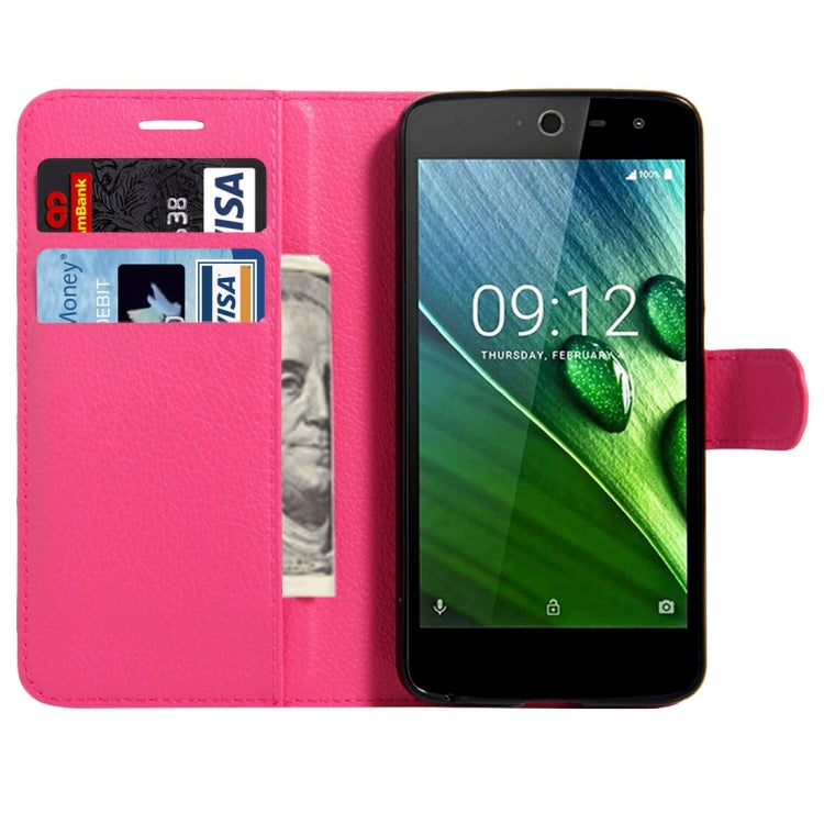 For Acer Liquid Zest / Z525 Litchi Texture Horizontal Flip Leather Case with Magnetic Buckle & Holder & Card Slots & Wallet