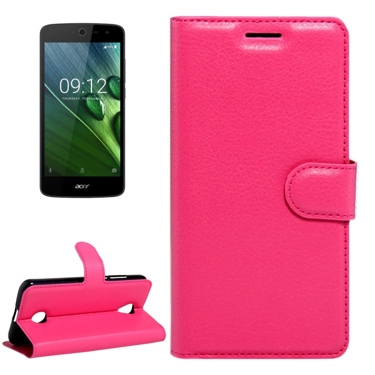 For Acer Liquid Zest / Z525 Litchi Texture Horizontal Flip Leather Case with Magnetic Buckle & Holder & Card Slots & Wallet