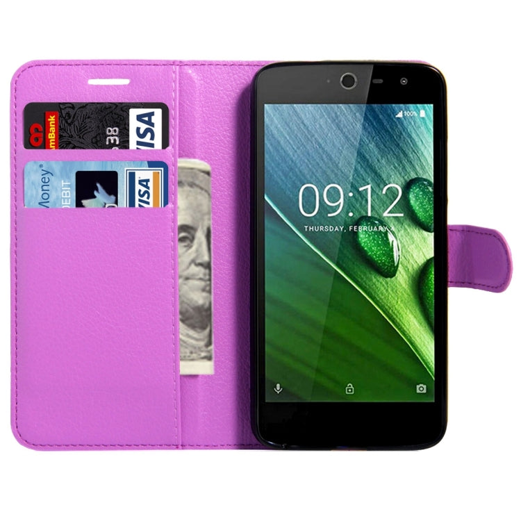 For Acer Liquid Zest / Z525 Litchi Texture Horizontal Flip Leather Case with Magnetic Buckle & Holder & Card Slots & Wallet