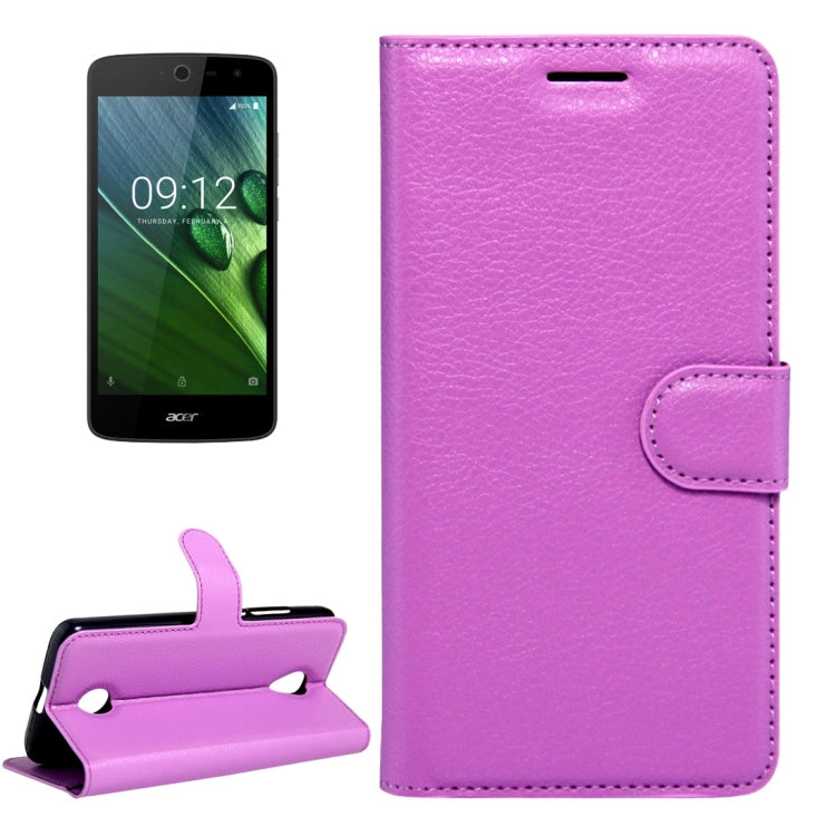 For Acer Liquid Zest / Z525 Litchi Texture Horizontal Flip Leather Case with Magnetic Buckle & Holder & Card Slots & Wallet
