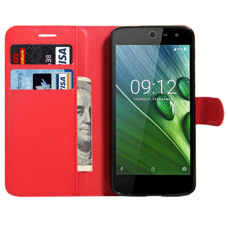 For Acer Liquid Zest / Z525 Litchi Texture Horizontal Flip Leather Case with Magnetic Buckle & Holder & Card Slots & Wallet