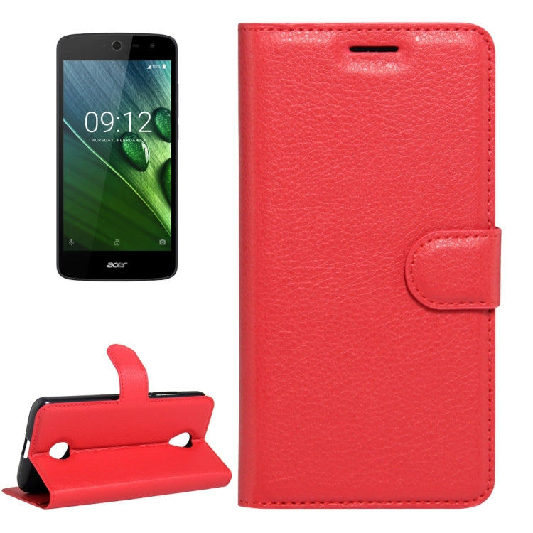 For Acer Liquid Zest / Z525 Litchi Texture Horizontal Flip Leather Case with Magnetic Buckle & Holder & Card Slots & Wallet