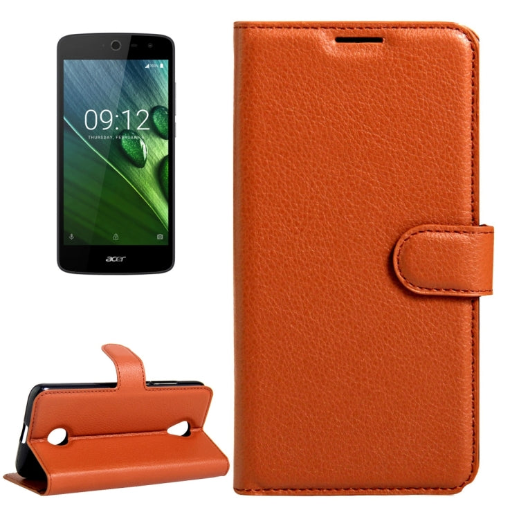 For Acer Liquid Zest / Z525 Litchi Texture Horizontal Flip Leather Case with Magnetic Buckle & Holder & Card Slots & Wallet