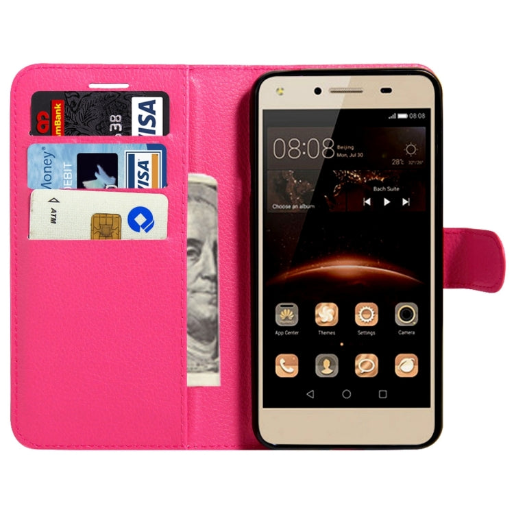 For Huawei  Y5 II Litchi Texture Horizontal Flip Leather Case with Magnetic Buckle & Holder & Card Slots & Wallet