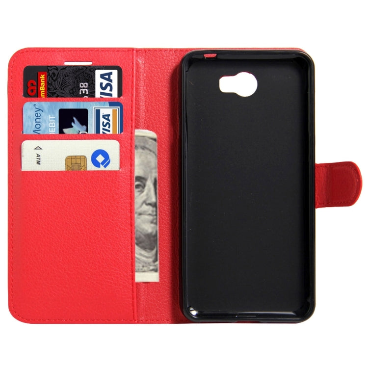 For Huawei  Y5 II Litchi Texture Horizontal Flip Leather Case with Magnetic Buckle & Holder & Card Slots & Wallet