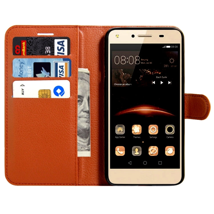 For Huawei  Y5 II Litchi Texture Horizontal Flip Leather Case with Magnetic Buckle & Holder & Card Slots & Wallet