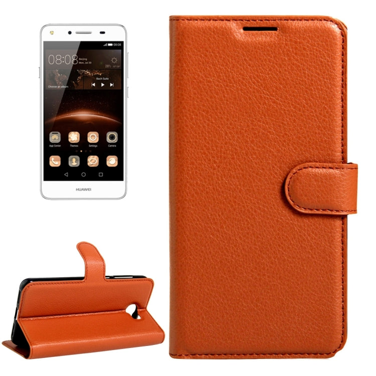 For Huawei  Y5 II Litchi Texture Horizontal Flip Leather Case with Magnetic Buckle & Holder & Card Slots & Wallet