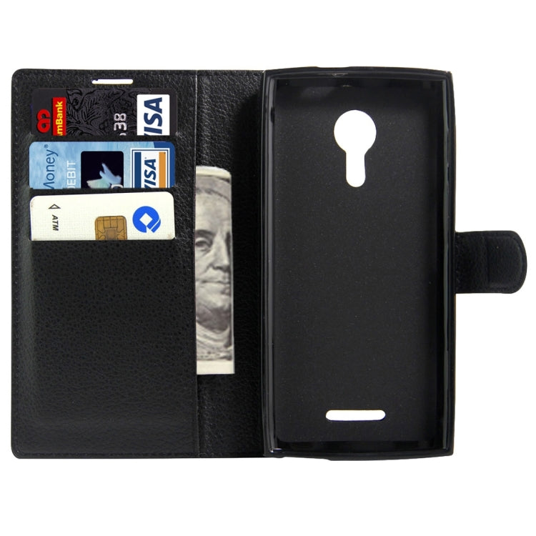 For Alcatel One Touch Flash 2 Litchi Texture Horizontal Flip Leather Case with Magnetic Buckle & Holder & Card Slots & Wallet