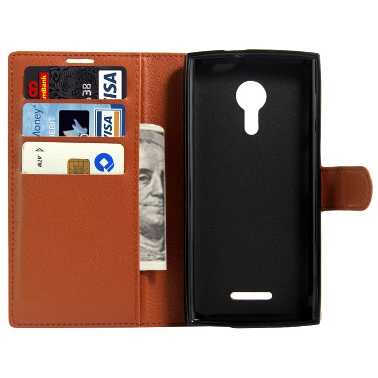 For Alcatel One Touch Flash 2 Litchi Texture Horizontal Flip Leather Case with Magnetic Buckle & Holder & Card Slots & Wallet