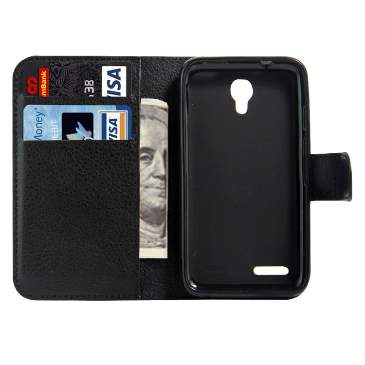 For Alcatel Pixi 4 (3.5) Litchi Texture Horizontal Flip Leather Case with Magnetic Buckle & Holder & Card Slots & Wallet