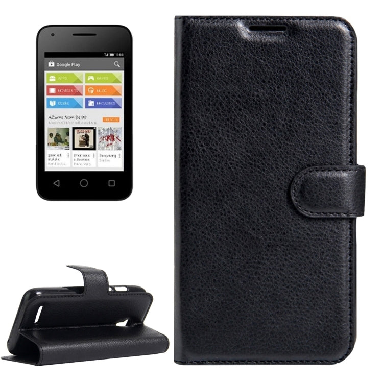 For Alcatel Pixi 4 (3.5) Litchi Texture Horizontal Flip Leather Case with Magnetic Buckle & Holder & Card Slots & Wallet