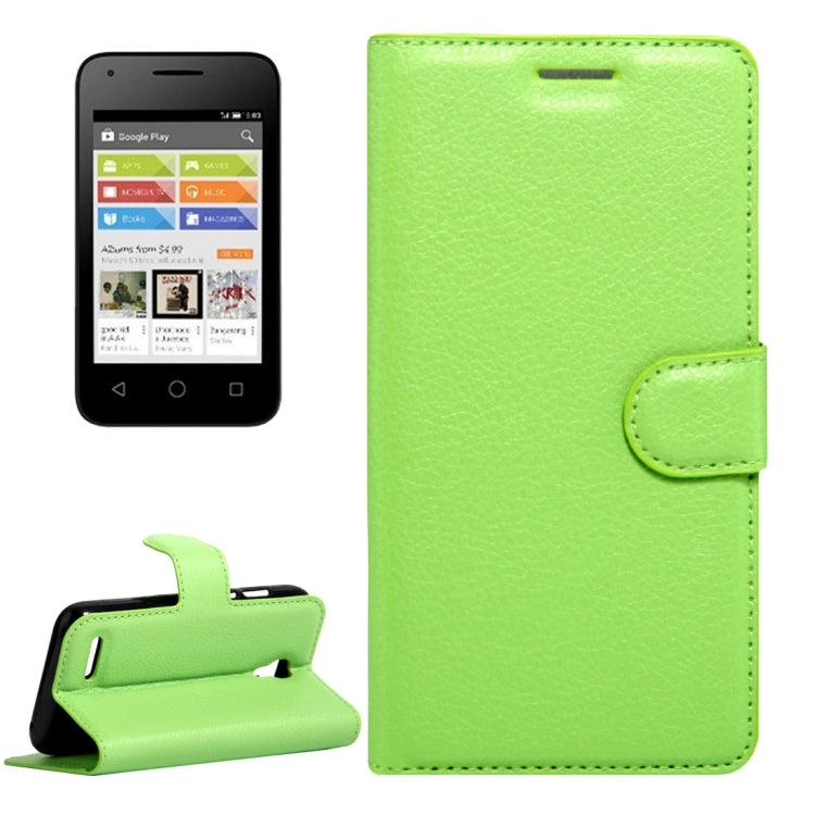 For Alcatel Pixi 4 (3.5) Litchi Texture Horizontal Flip Leather Case with Magnetic Buckle & Holder & Card Slots & Wallet