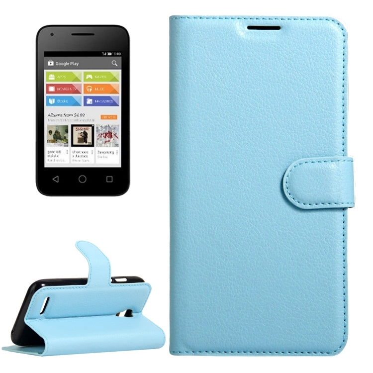 For Alcatel Pixi 4 (3.5) Litchi Texture Horizontal Flip Leather Case with Magnetic Buckle & Holder & Card Slots & Wallet