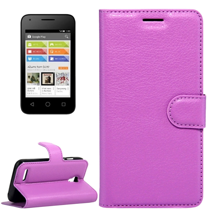 For Alcatel Pixi 4 (3.5) Litchi Texture Horizontal Flip Leather Case with Magnetic Buckle & Holder & Card Slots & Wallet