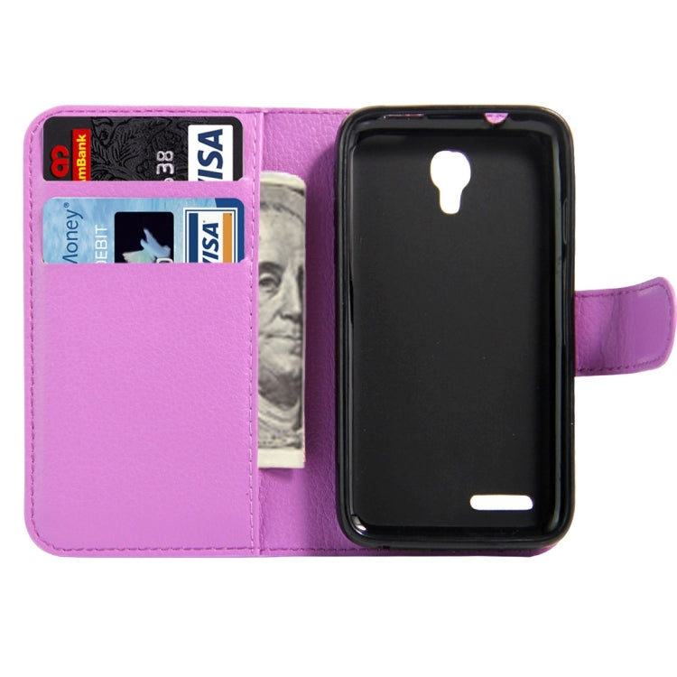 For Alcatel Pixi 4 (3.5) Litchi Texture Horizontal Flip Leather Case with Magnetic Buckle & Holder & Card Slots & Wallet