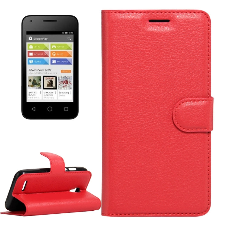 For Alcatel Pixi 4 (3.5) Litchi Texture Horizontal Flip Leather Case with Magnetic Buckle & Holder & Card Slots & Wallet