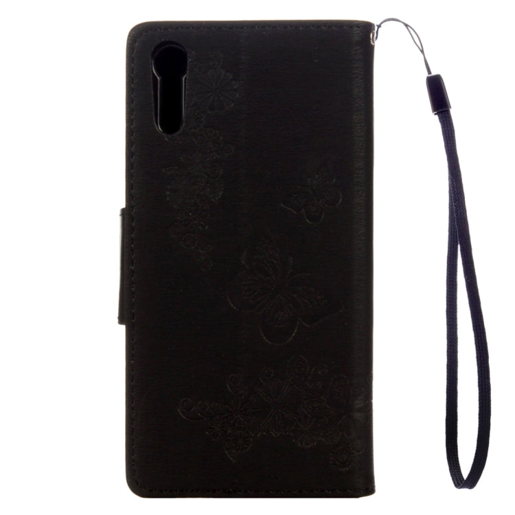 For Sony Xperia XZ Power Butterflies Embossing Horizontal Flip Leather Case with Holder & Card Slots & Wallet & Lanyard