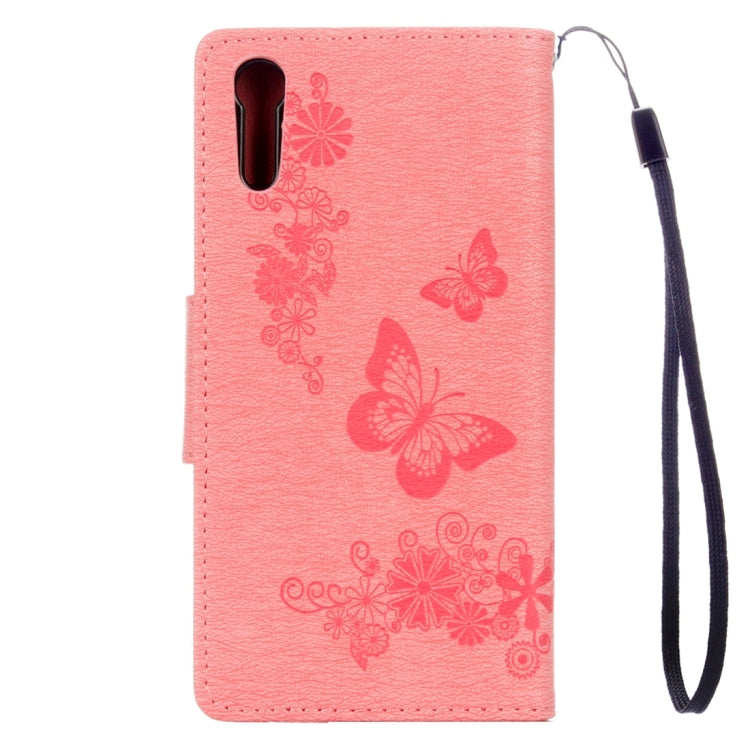 For Sony Xperia XZ Power Butterflies Embossing Horizontal Flip Leather Case with Holder & Card Slots & Wallet & Lanyard