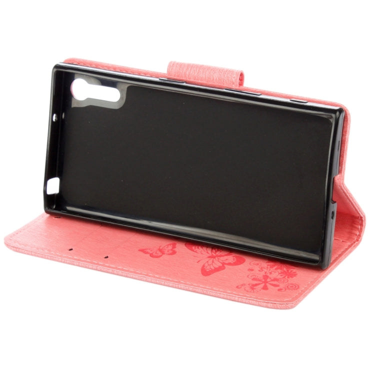 For Sony Xperia XZ Power Butterflies Embossing Horizontal Flip Leather Case with Holder & Card Slots & Wallet & Lanyard