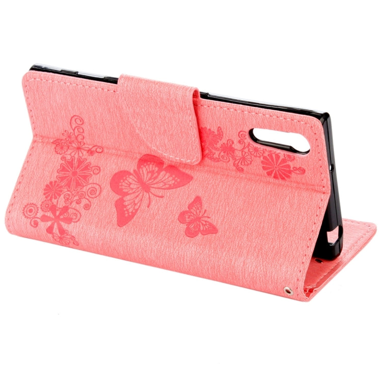 For Sony Xperia XZ Power Butterflies Embossing Horizontal Flip Leather Case with Holder & Card Slots & Wallet & Lanyard